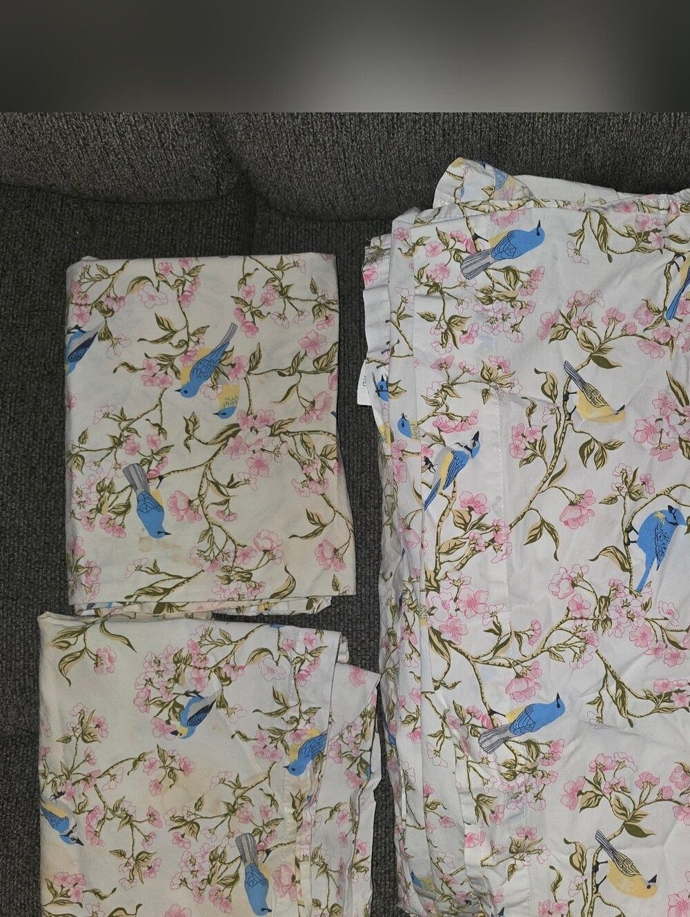 Vermont Country Store Bluebird & Floral Full Sheet Set – Made in Portugal